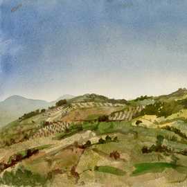 Assisi by Bryan Leister | 10 inches  X 7 inches  | watercolor on paper