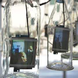   Detail view of video bottles 3 by Bryan Leister