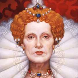 Queen Elizabeth by Bryan Leister | 8 inches  X 12 inches  | oil on board